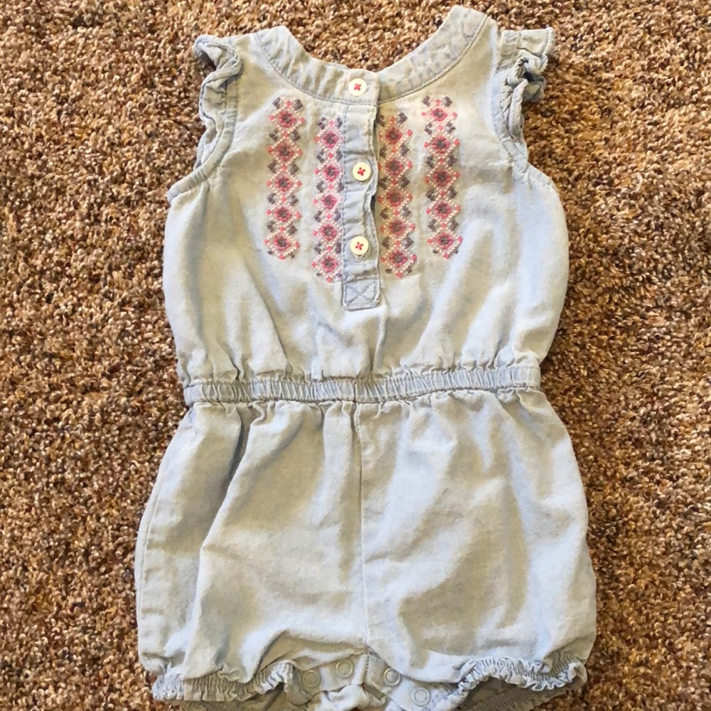 Baby Girl Jean Romper